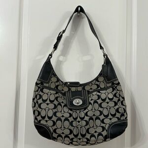 Vintage Coach Purse | Black Purse | grey | hobo bag